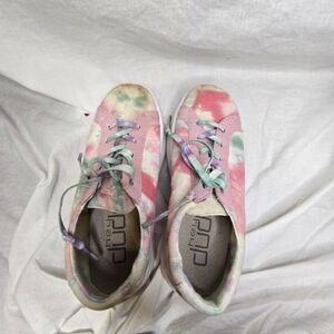 Kids Hey Dude's Sneakers Girls 13 Lace-up Tie Dye Pink Blue Multicolor